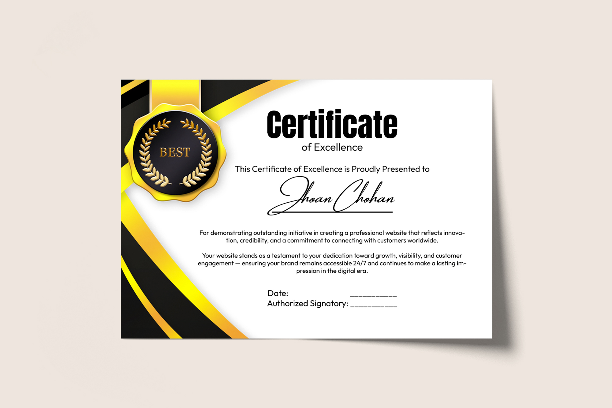 Certificate Template Free