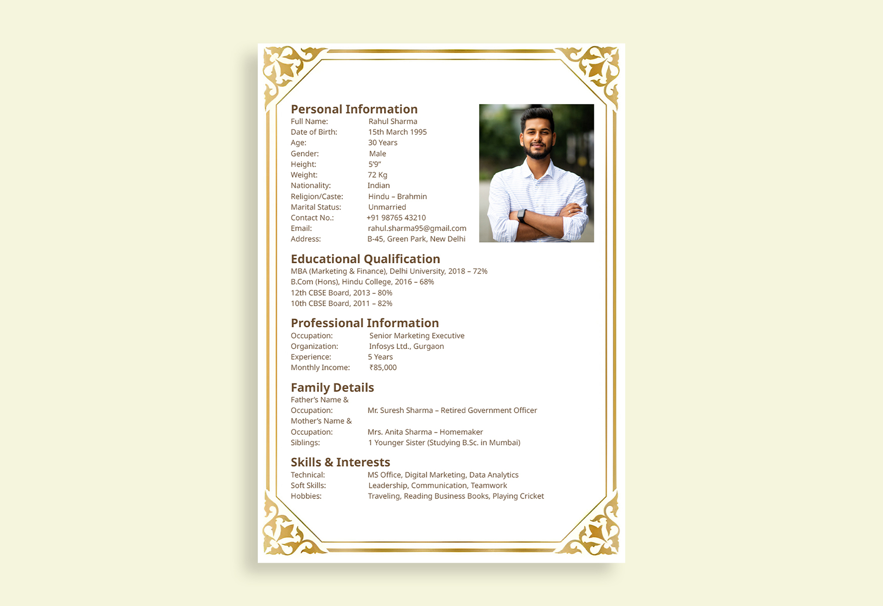 biodata for marriage